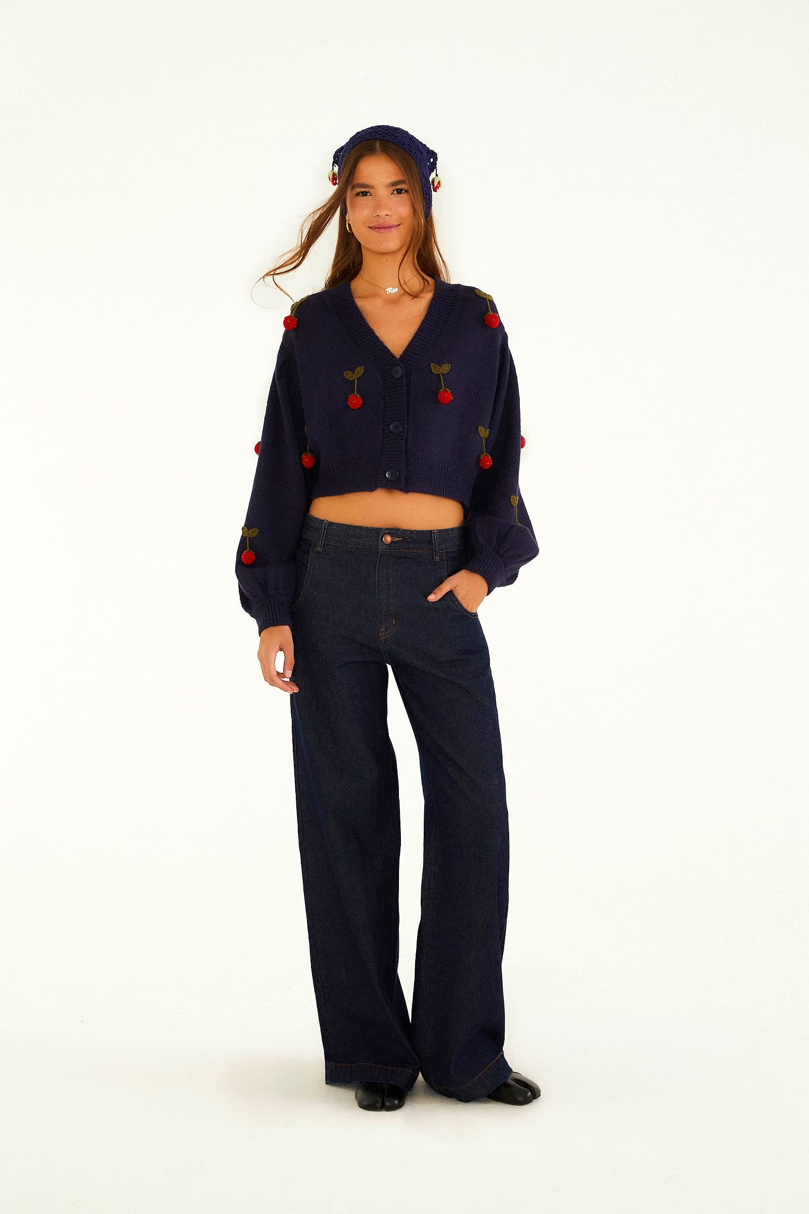 cardigan tricot artesanal morango — foto 2