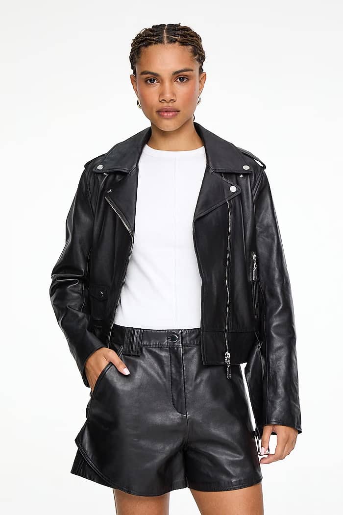 shorts de couro