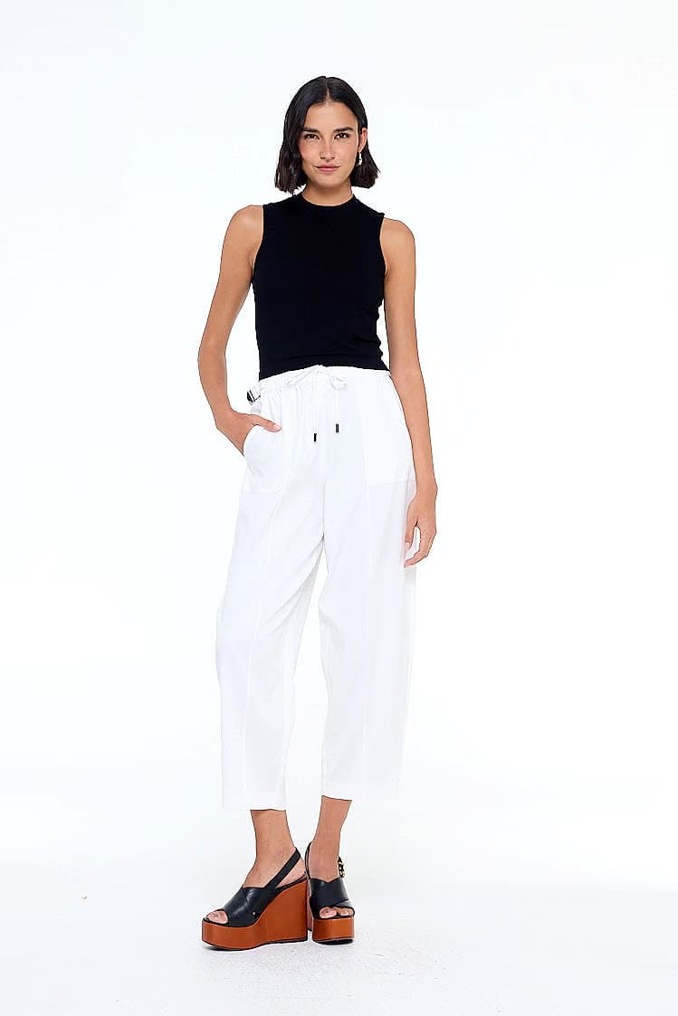 calça de tencel ampla com gorgurão — foto 5