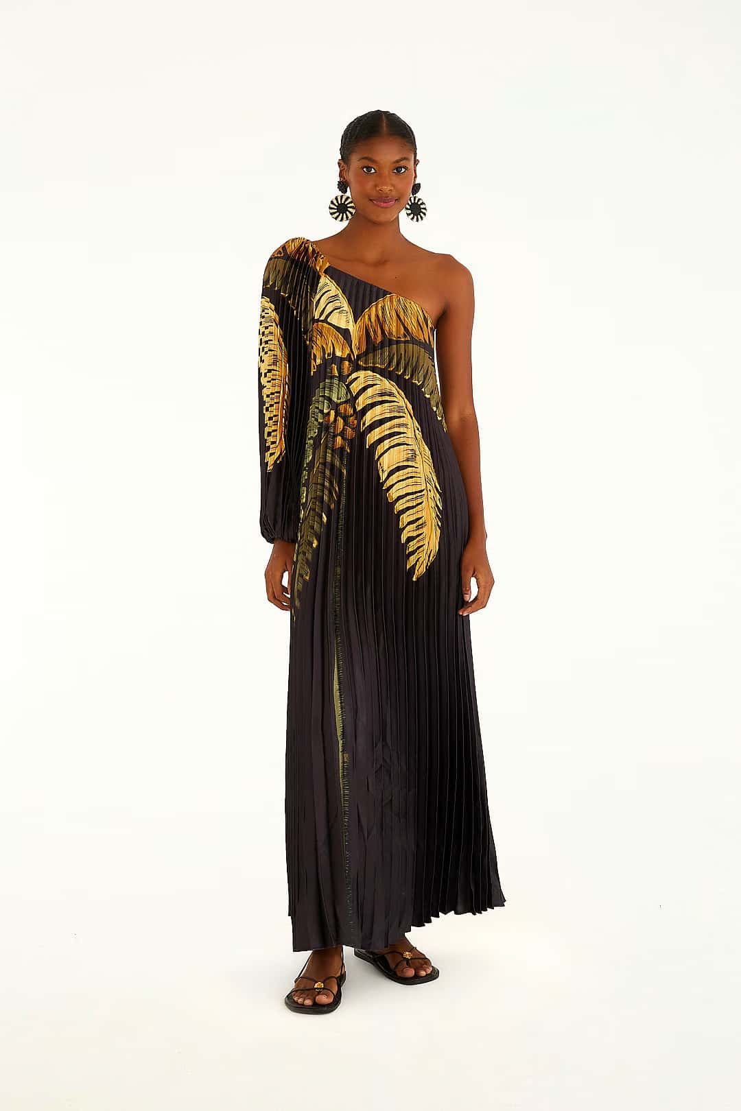 vestido plissado itacaré preto