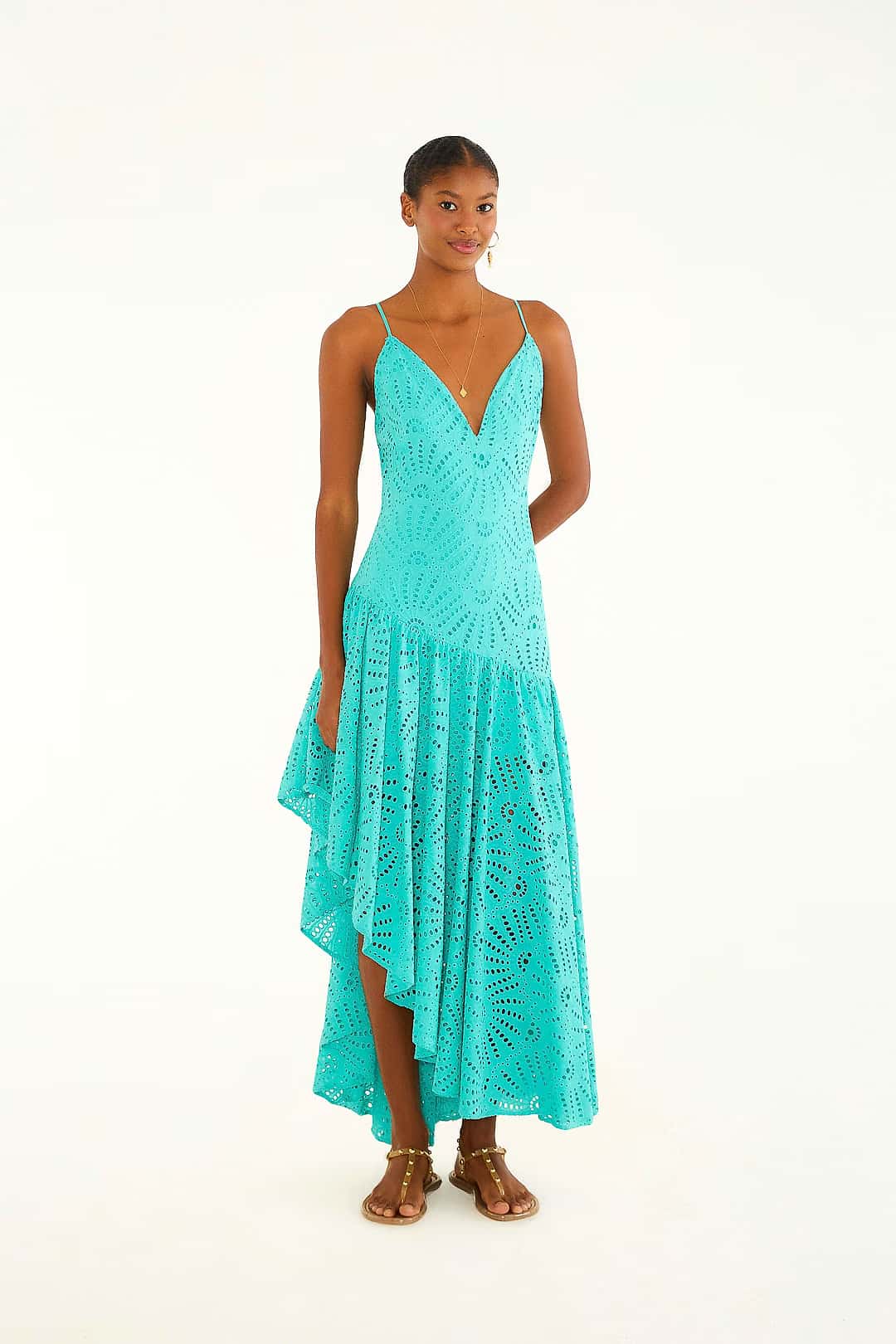 vestido assimétrico laise banana