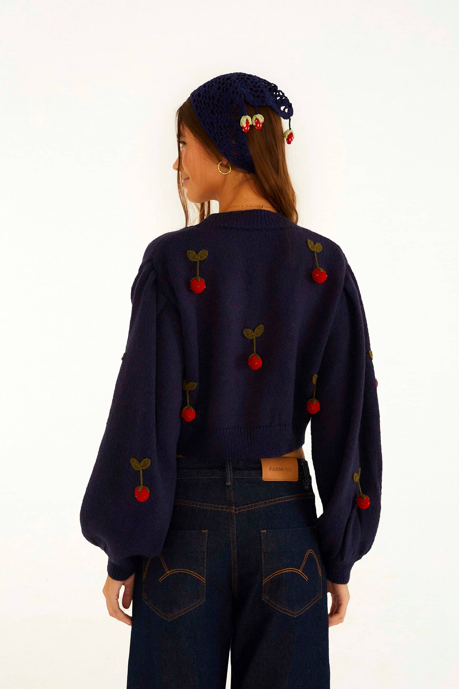 cardigan tricot artesanal morango — foto 4